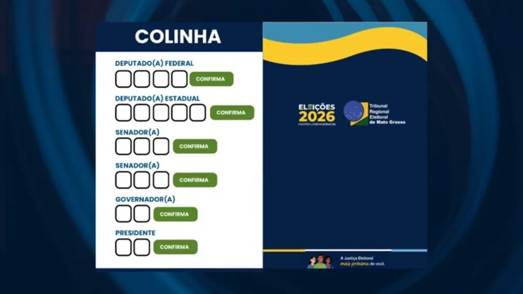 A colinha apresenta a ordem de votação correta para que o eleitor ou eleitora preencha com os candidatos escolhidos  Fonte:TRE